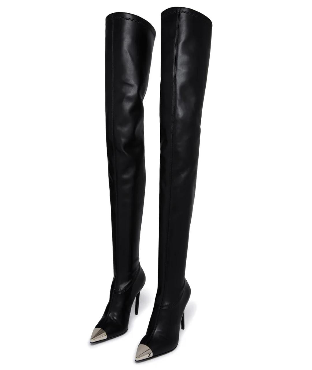 DAVID KOMA Черные кожаные ботфорты, фото 2