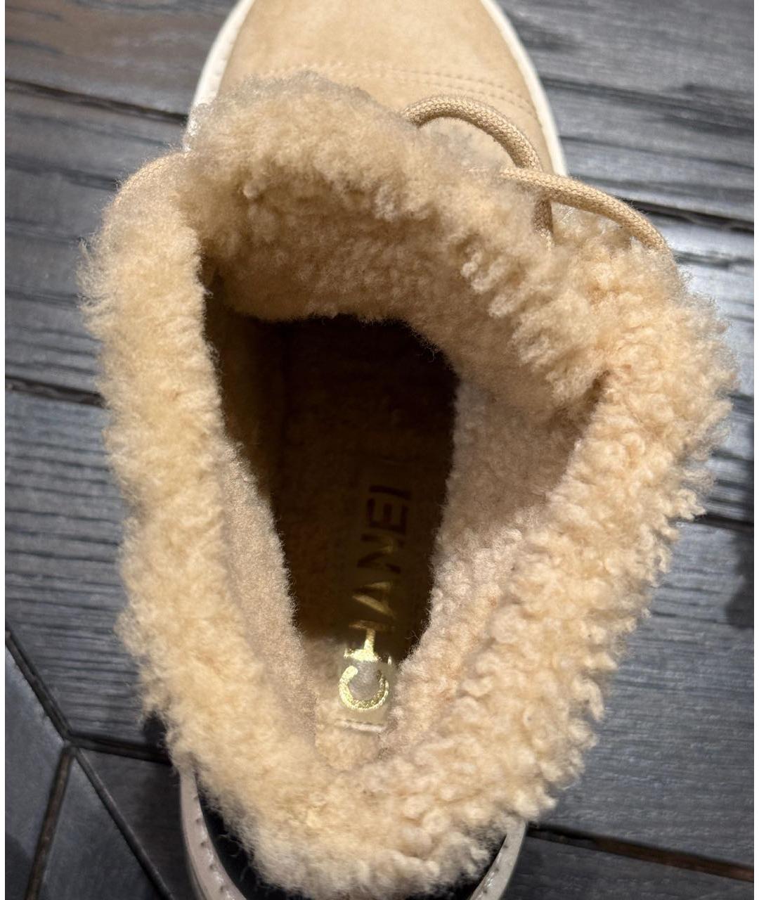 CHANEL Бежевые замшевые ботинки, фото 6
