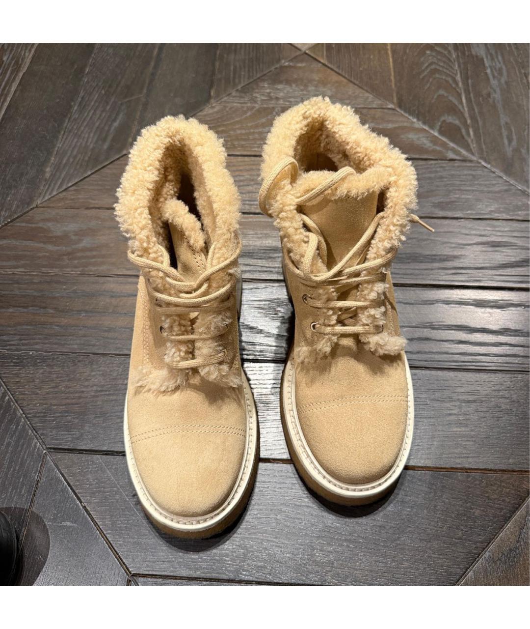CHANEL Бежевые замшевые ботинки, фото 2
