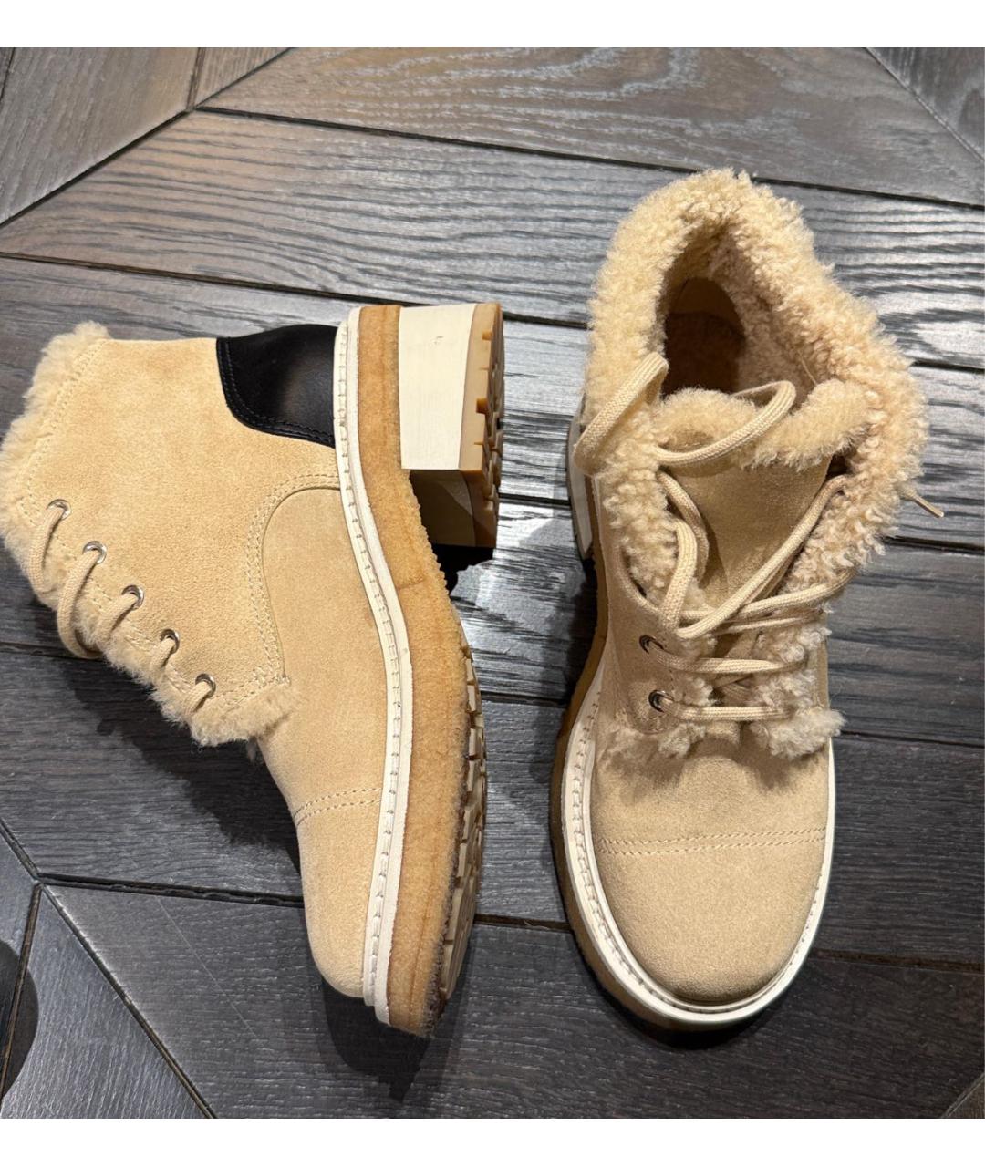 CHANEL Бежевые замшевые ботинки, фото 4