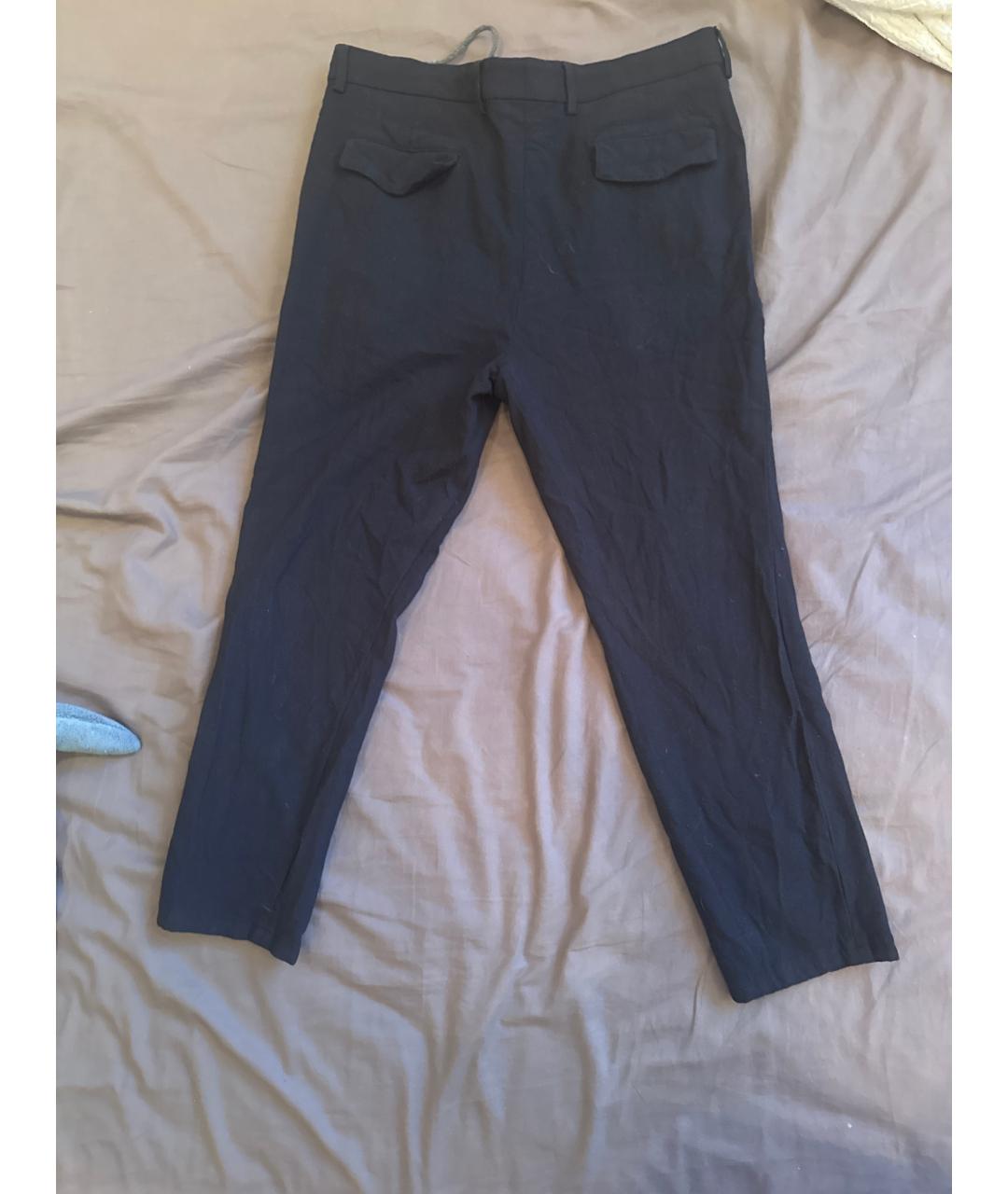 BRUNELLO CUCINELLI Синие шерстяные классические брюки, фото 2