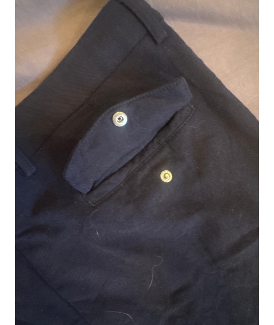 BRUNELLO CUCINELLI Синие шерстяные классические брюки, фото 4