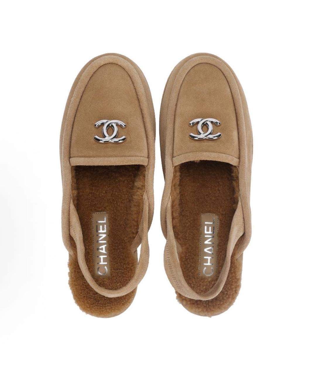 CHANEL Бежевые замшевые мюли, фото 3