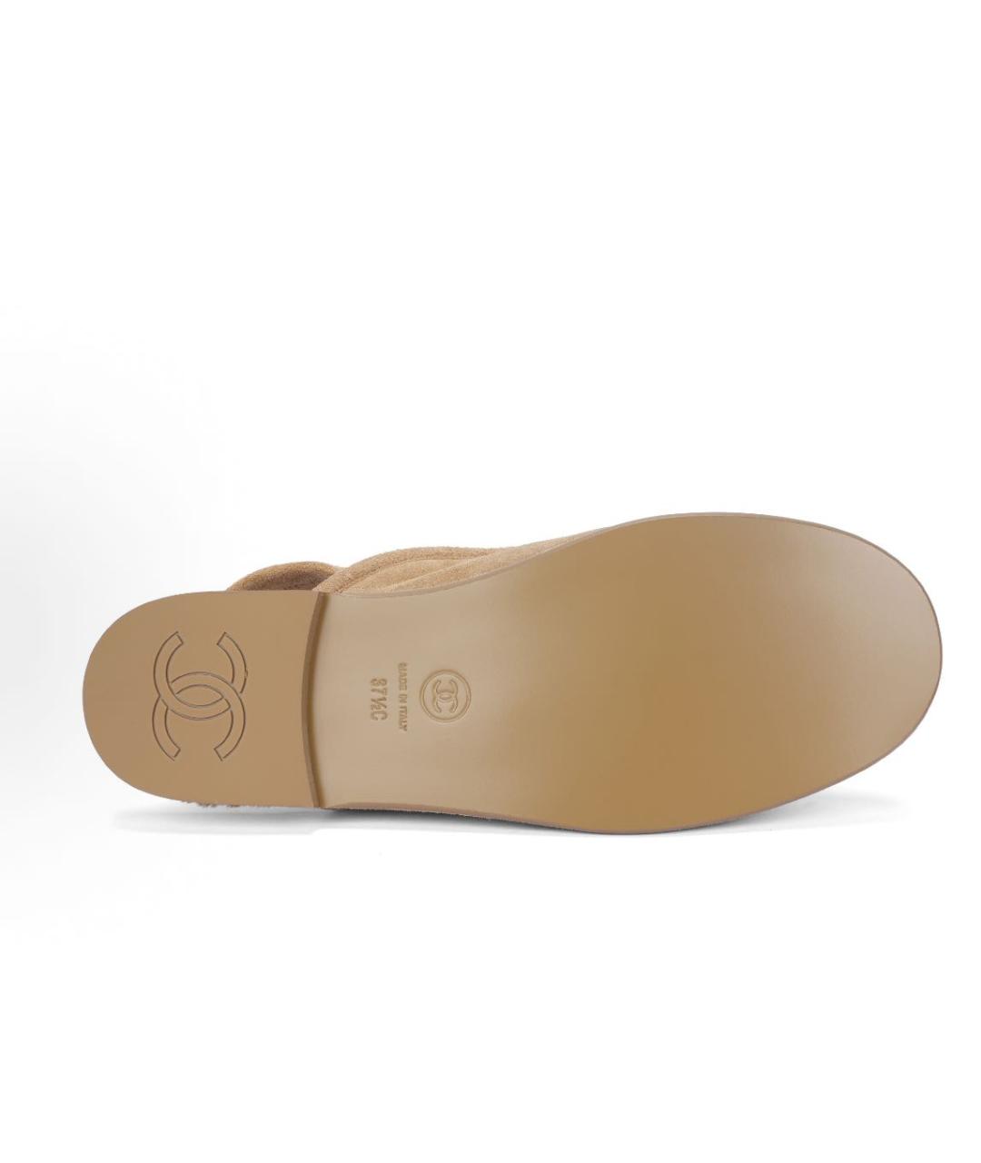 CHANEL Бежевые замшевые мюли, фото 5