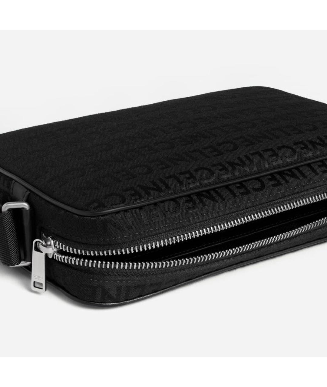 CELINE Черная тканевая сумка на плечо, фото 8