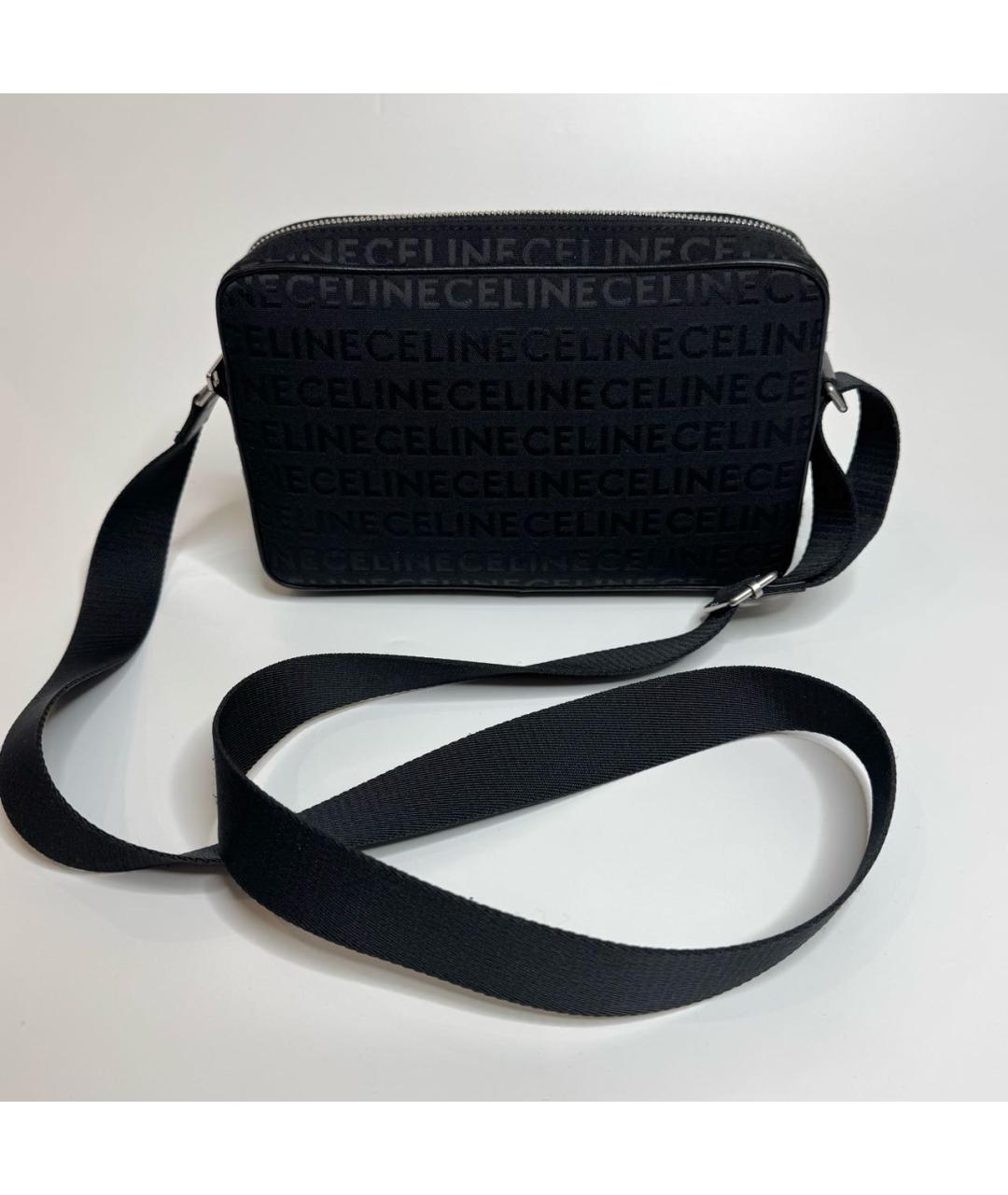 CELINE Черная тканевая сумка на плечо, фото 2