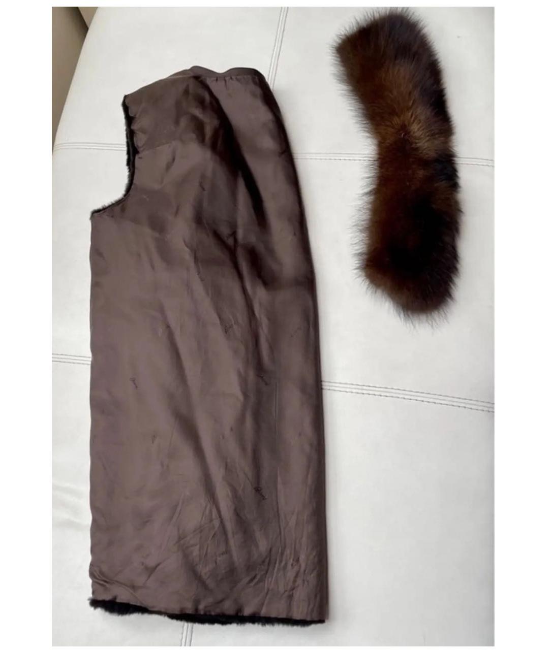BRIONI Коричневая кожаная дубленка/шуба, фото 4