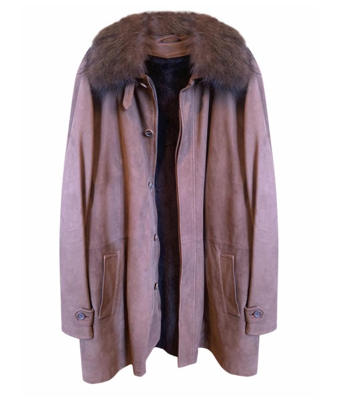 BRIONI Коричневая кожаная дубленка/шуба, фото 9