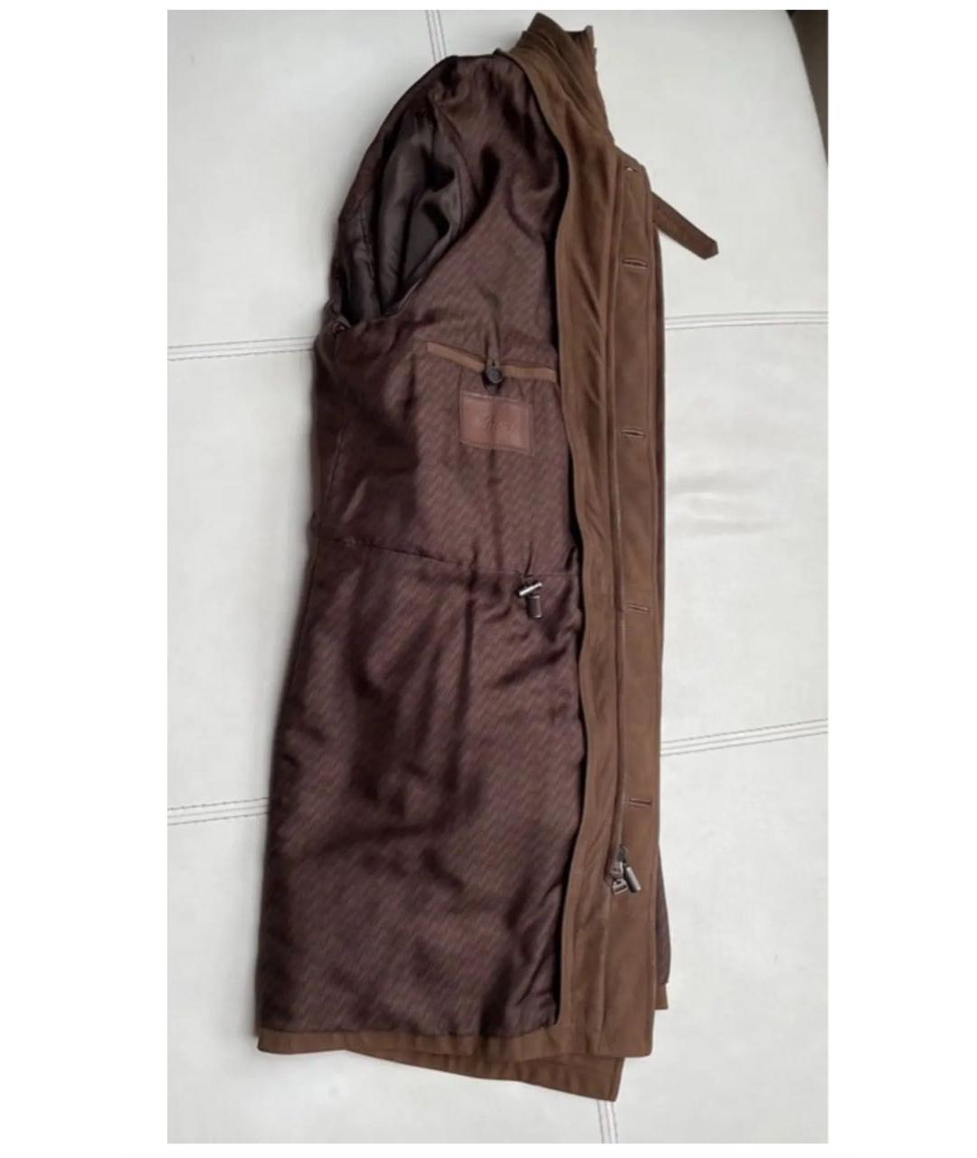 BRIONI Коричневая кожаная дубленка/шуба, фото 3