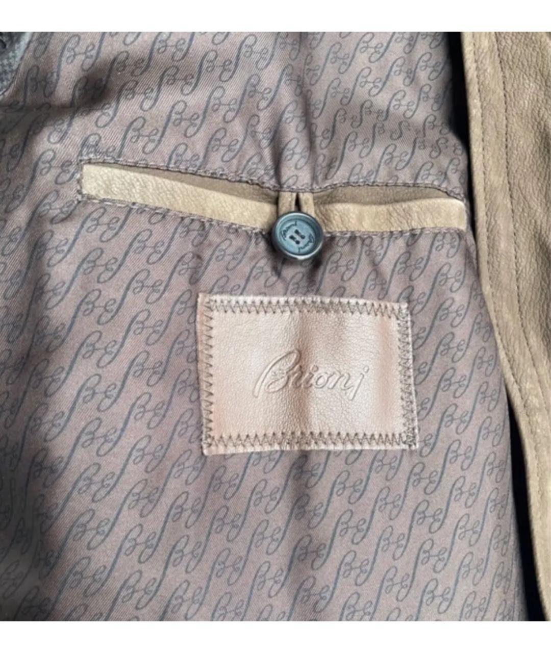 BRIONI Коричневая кожаная дубленка/шуба, фото 8