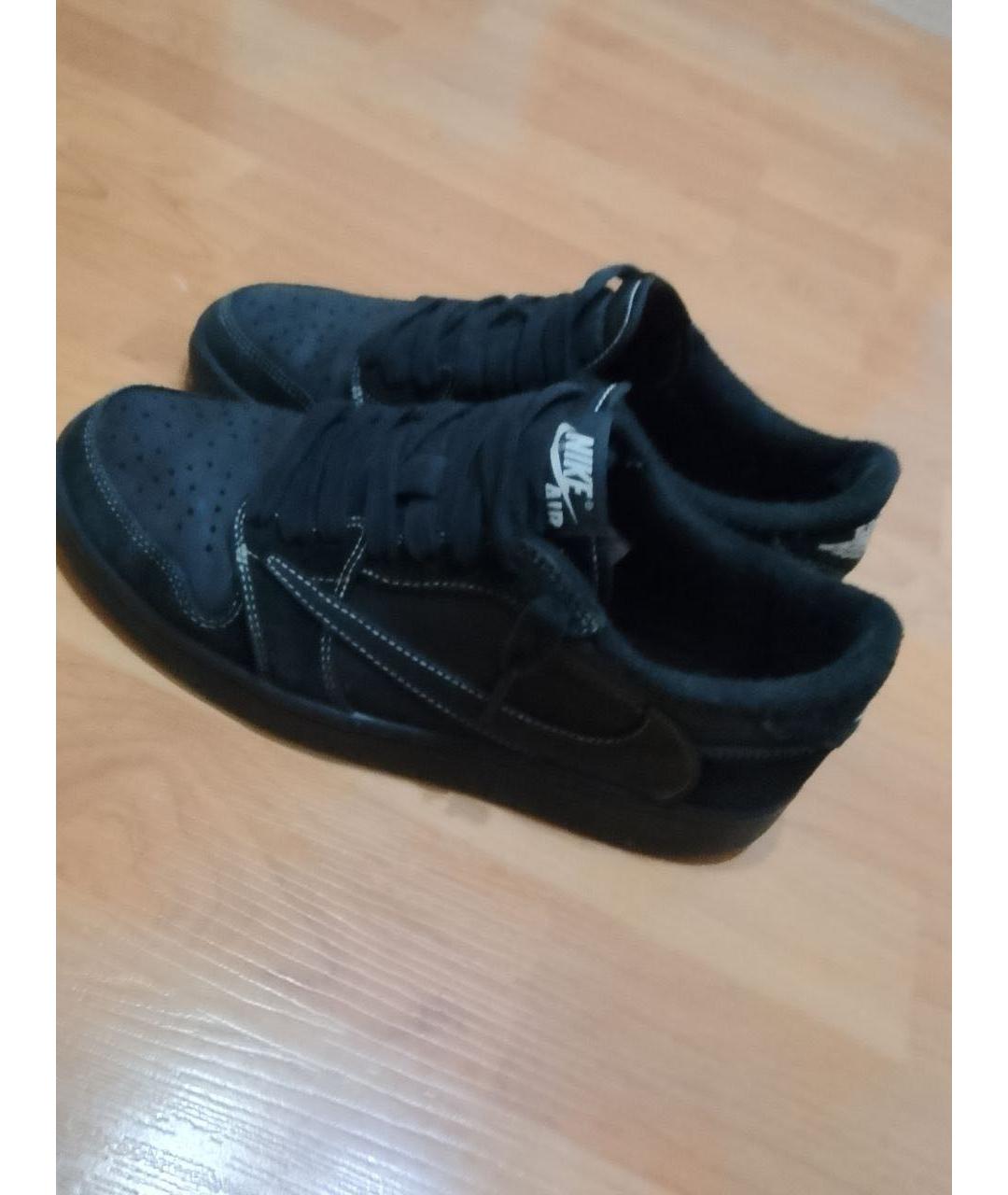 JORDAN Черные замшевые низкие кроссовки / кеды, фото 4