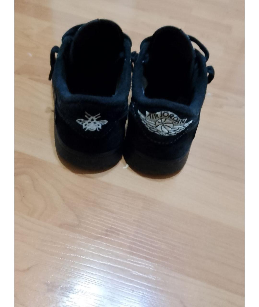 JORDAN Черные замшевые низкие кроссовки / кеды, фото 3