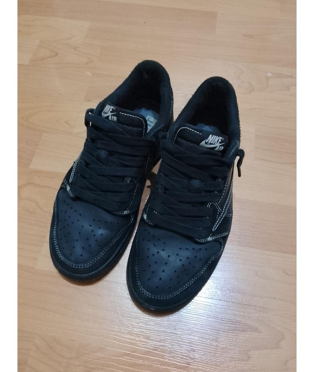 JORDAN Черные замшевые низкие кроссовки / кеды, фото 2