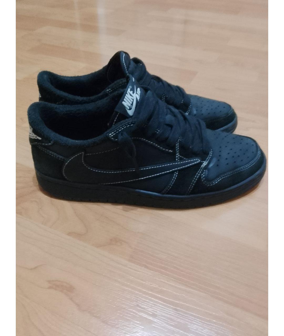 JORDAN Черные замшевые низкие кроссовки / кеды, фото 5