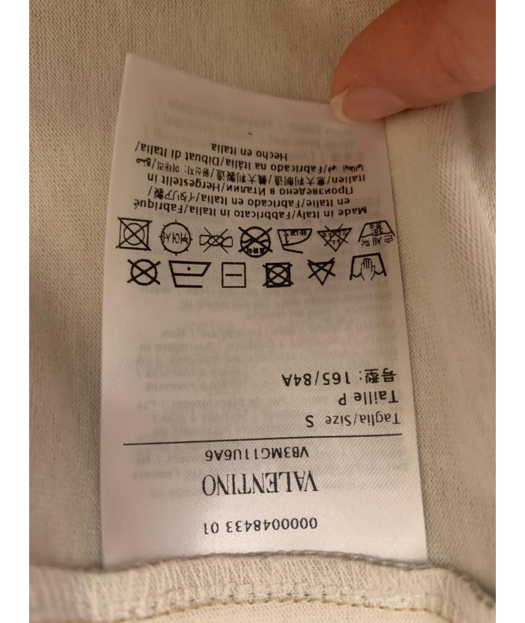 VALENTINO Золотая хлопковая футболка, фото 3