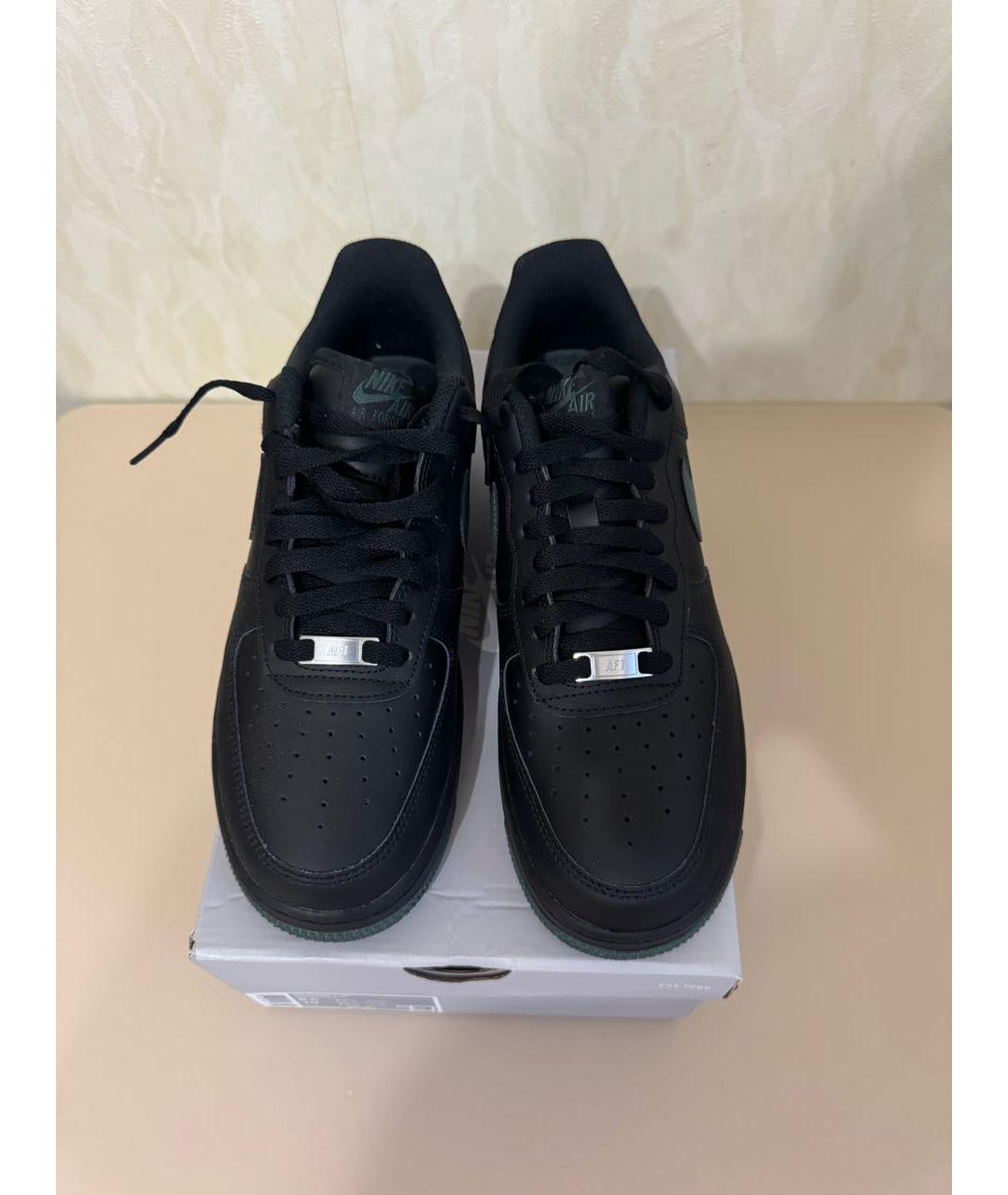 NIKE Черные кожаные низкие кроссовки / кеды, фото 2