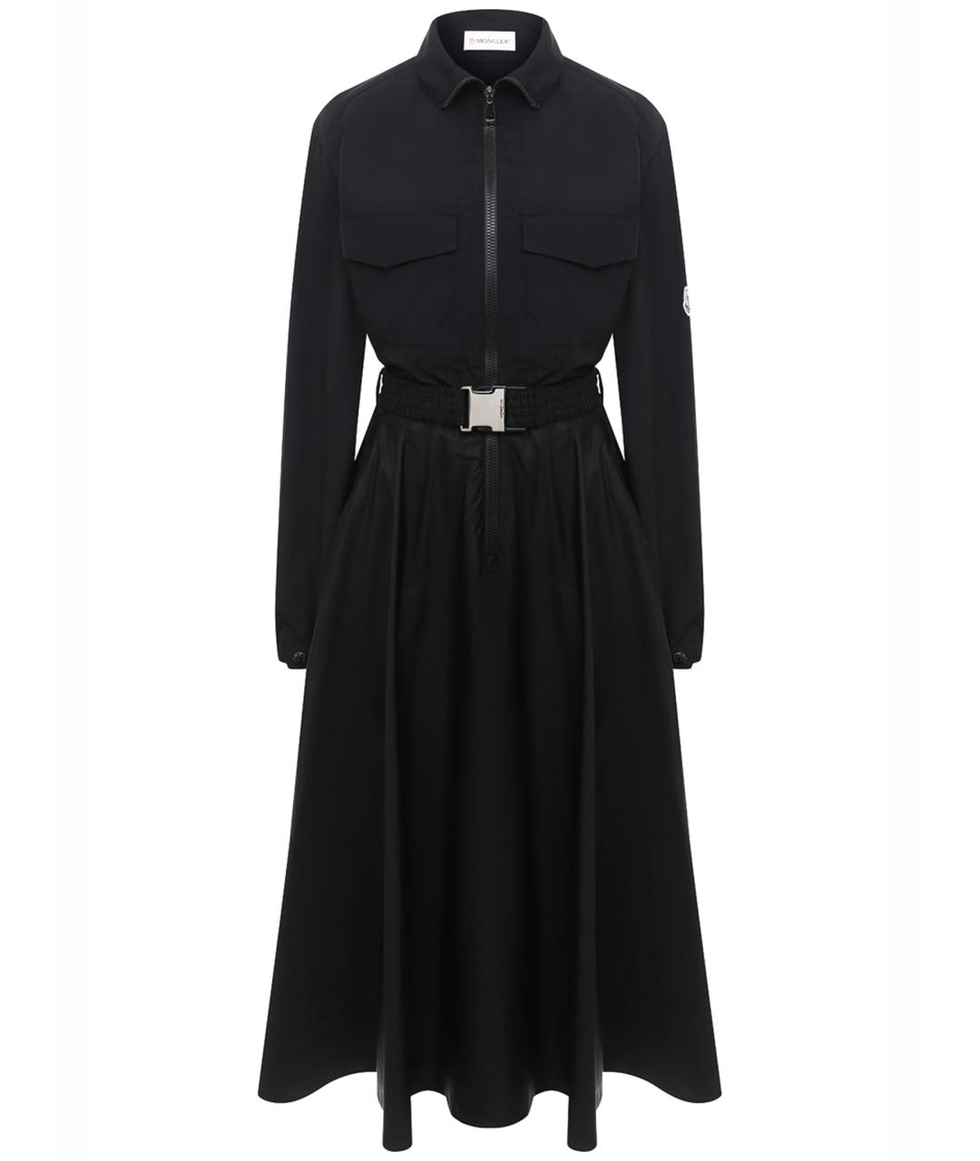 MONCLER Черное полиамидовое повседневное платье, фото 1