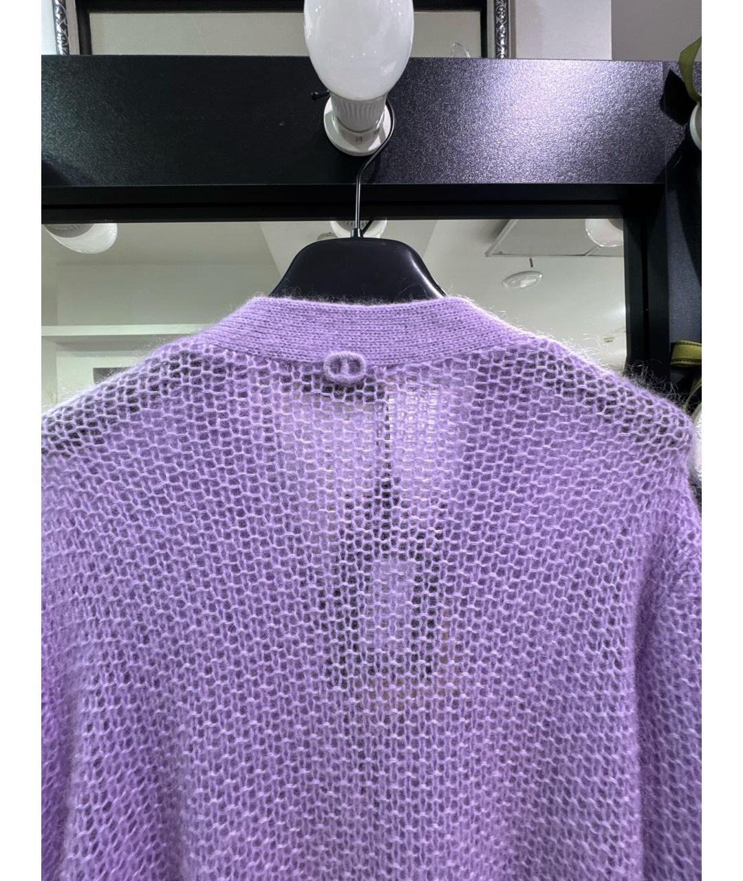 TWIN-SET Фиолетовый полиамидовый кардиган, фото 3