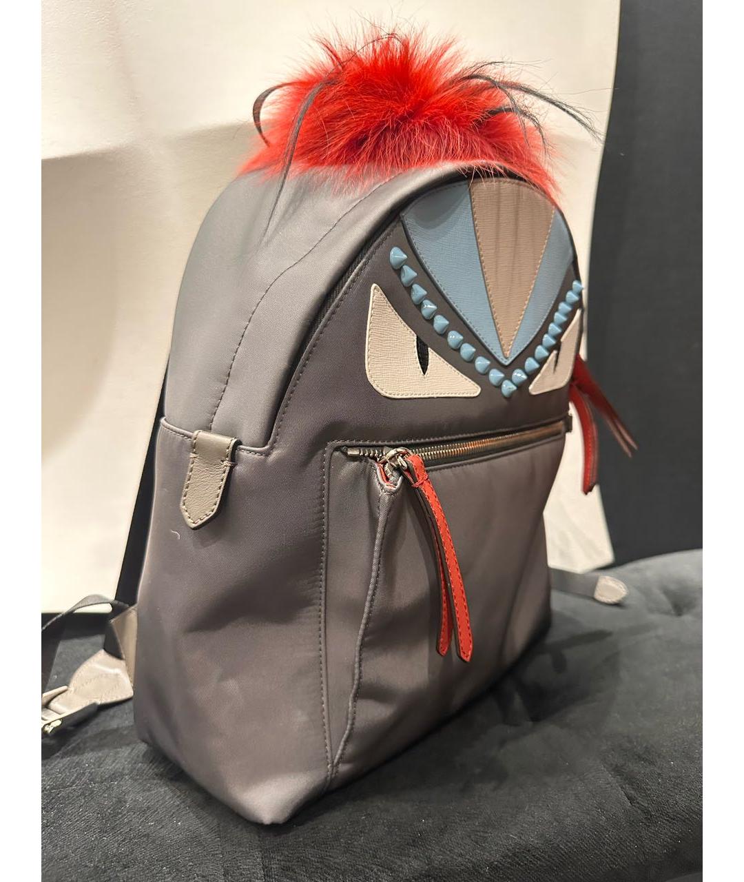 FENDI Серый кожаный рюкзак, фото 2