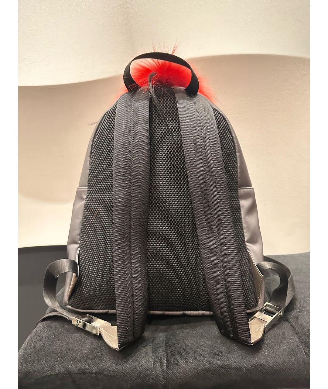 FENDI Серый кожаный рюкзак, фото 3