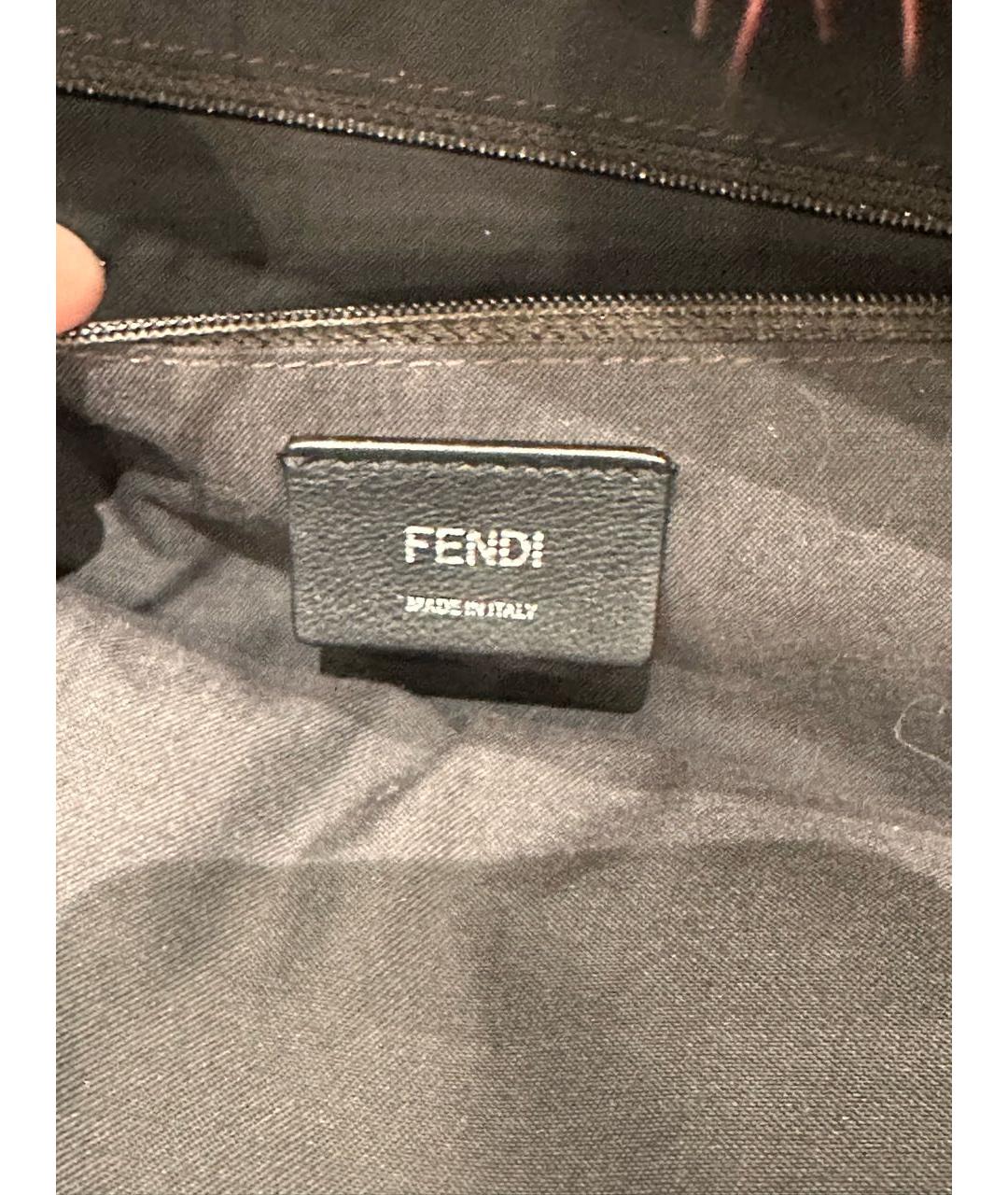 FENDI Серый кожаный рюкзак, фото 4