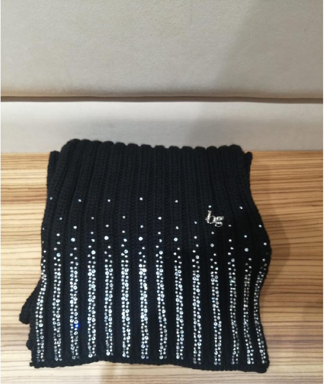 BLUGIRL Черный шерстяной шарф, фото 3