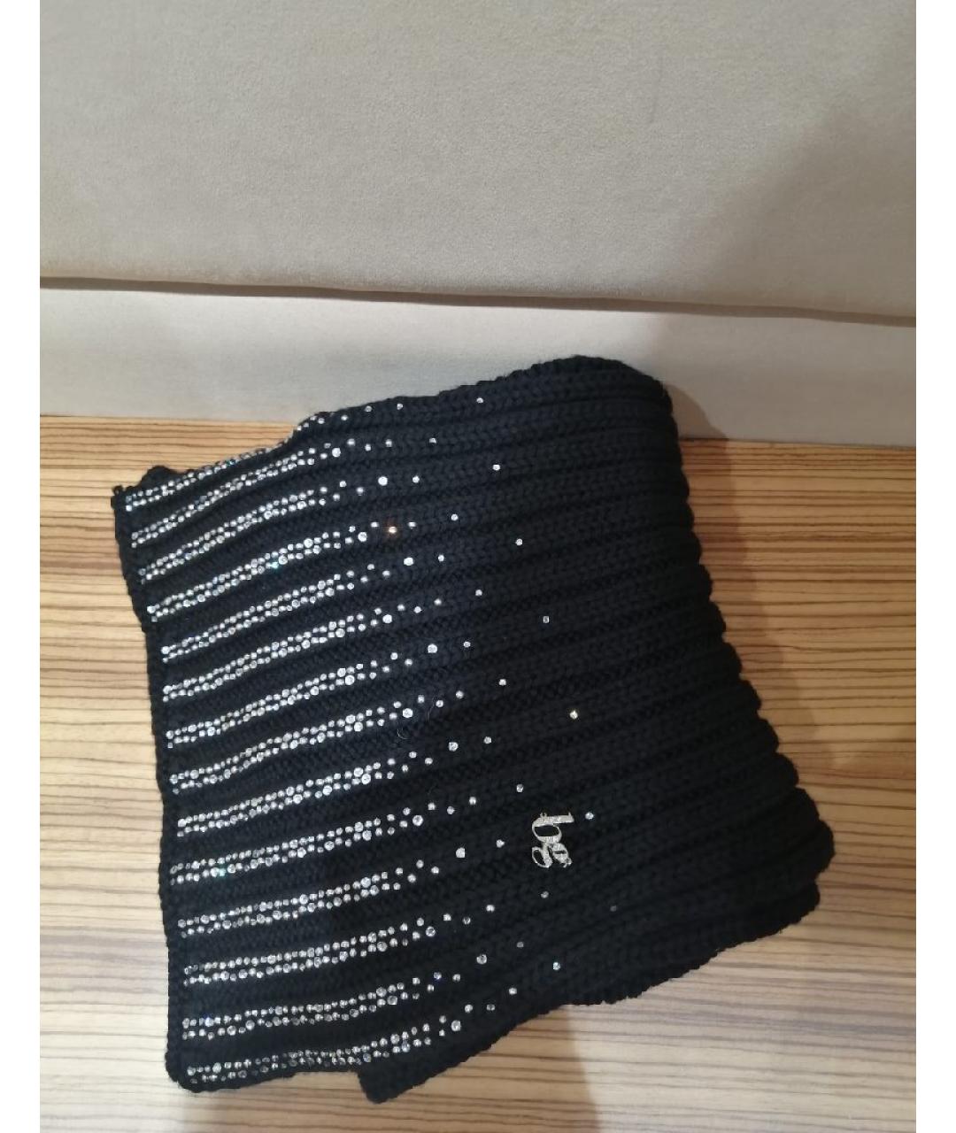 BLUGIRL Черный шерстяной шарф, фото 2