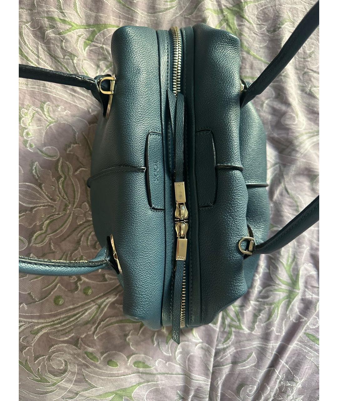 TOD'S Синяя кожаная сумка с короткими ручками, фото 5