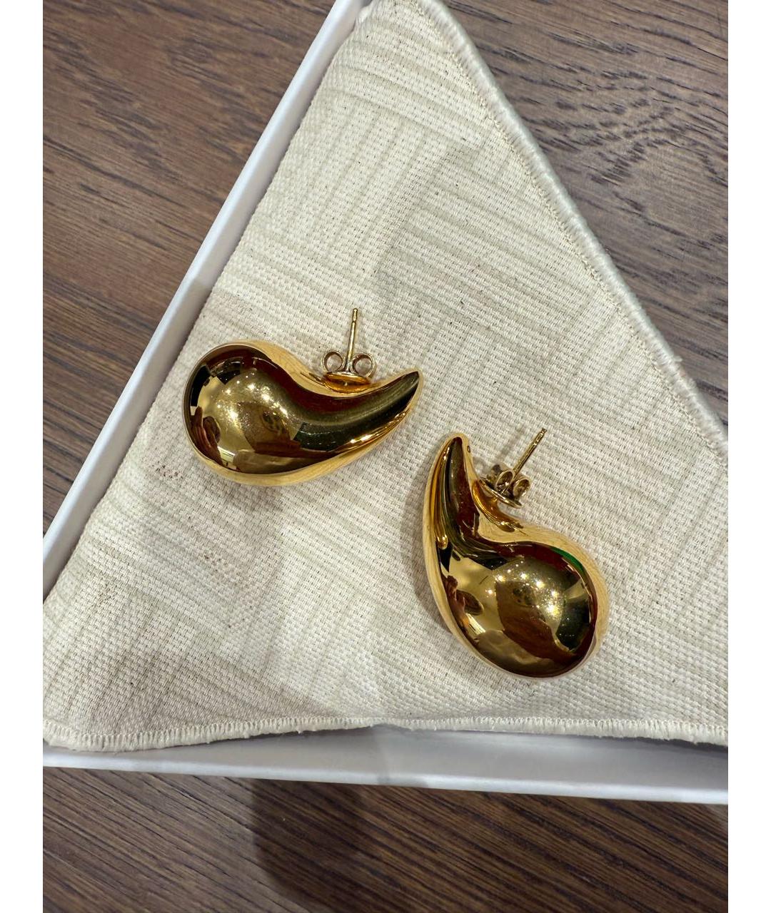 BOTTEGA VENETA Золотые металлические серьги, фото 3