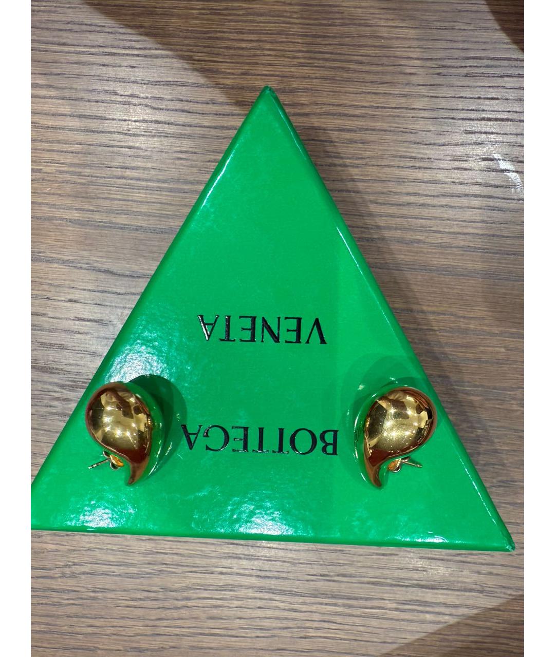 BOTTEGA VENETA Золотые металлические серьги, фото 2