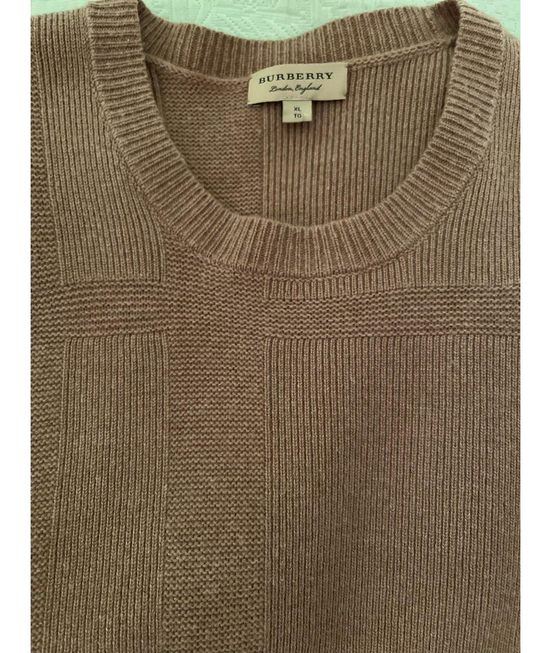 BURBERRY Бежевый шерстяной джемпер / свитер, фото 2