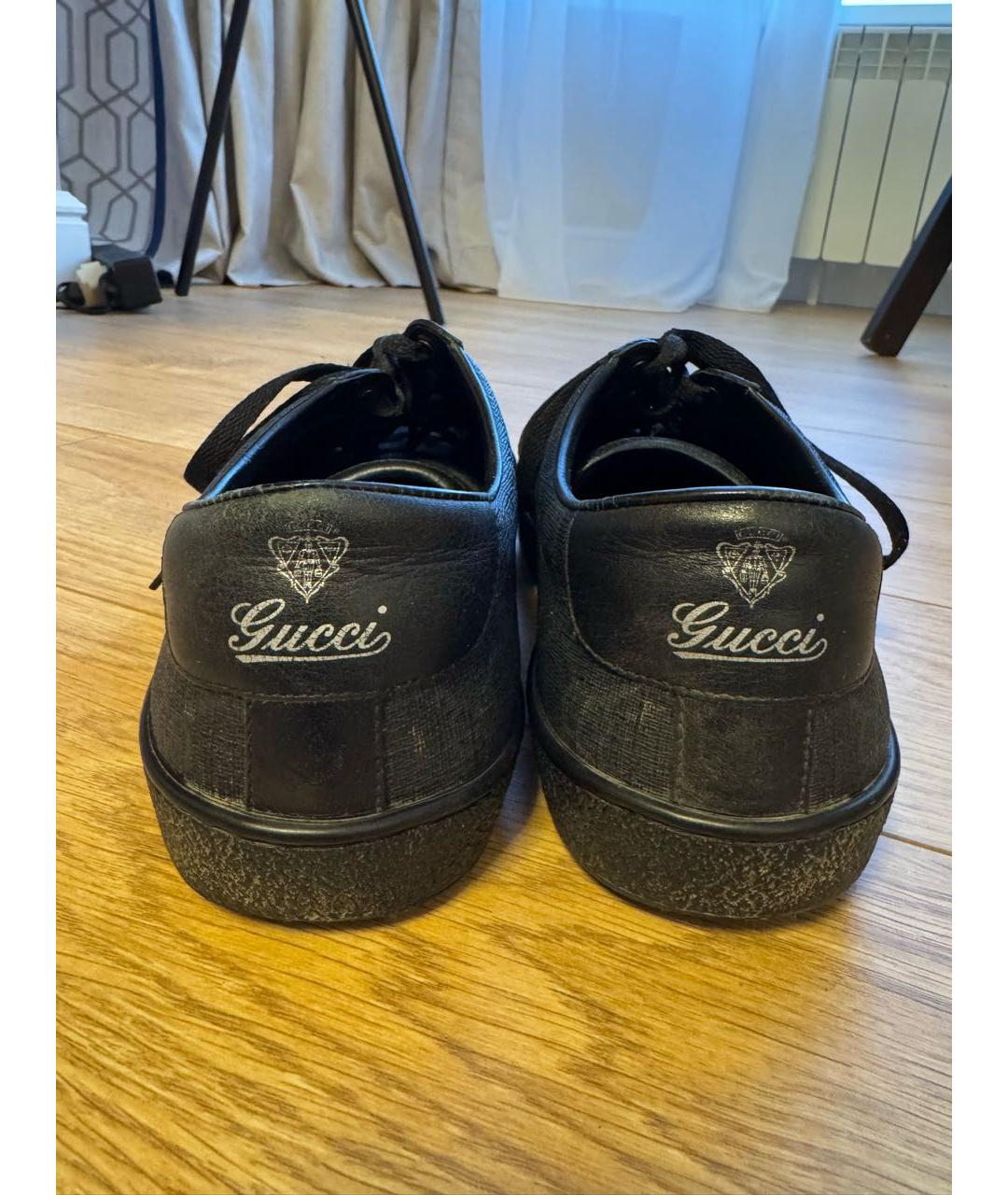 GUCCI Черные низкие кроссовки / кеды, фото 4
