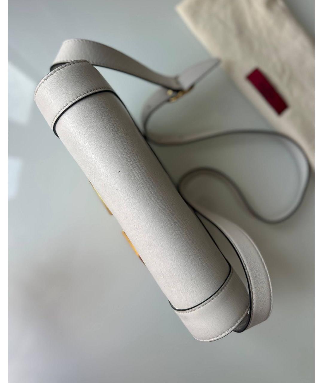 VALENTINO Белая кожаная сумка через плечо, фото 8