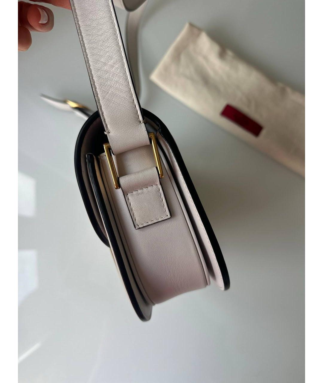 VALENTINO Белая кожаная сумка через плечо, фото 2