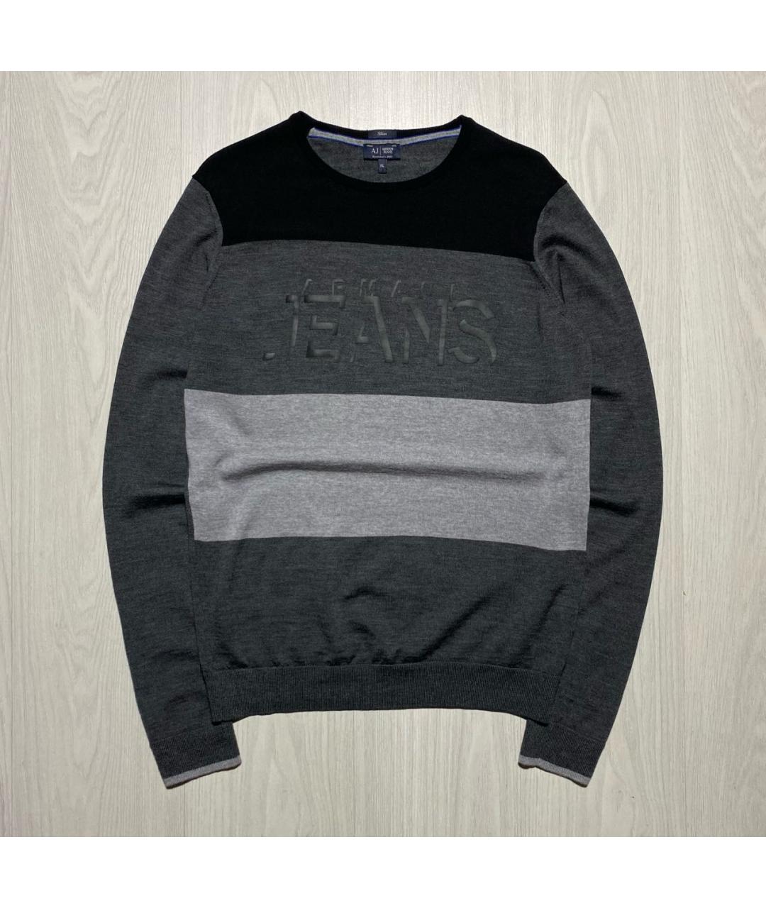 ARMANI JEANS Антрацитовый шерстяной джемпер / свитер, фото 9
