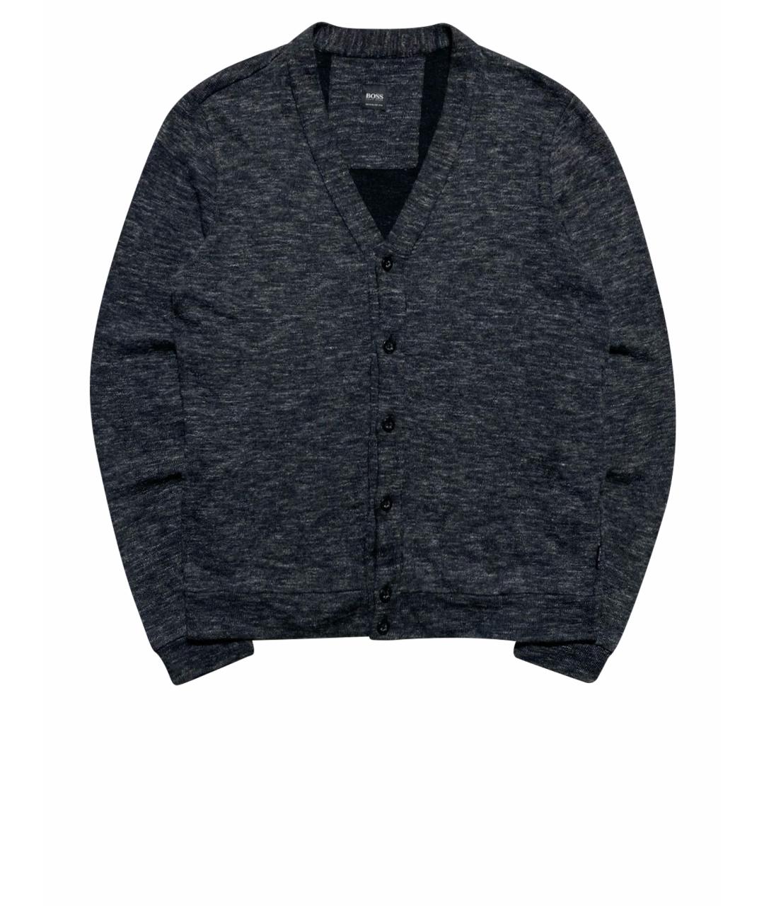 HUGO BOSS Антрацитовый хлопковый джемпер / свитер, фото 1
