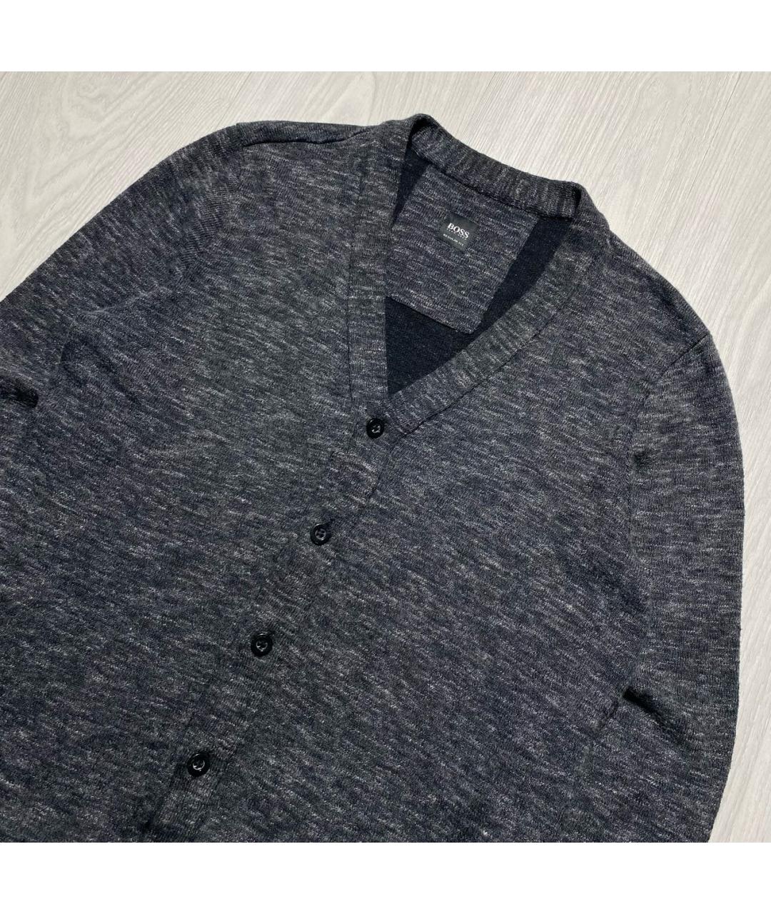 HUGO BOSS Антрацитовый хлопковый джемпер / свитер, фото 2