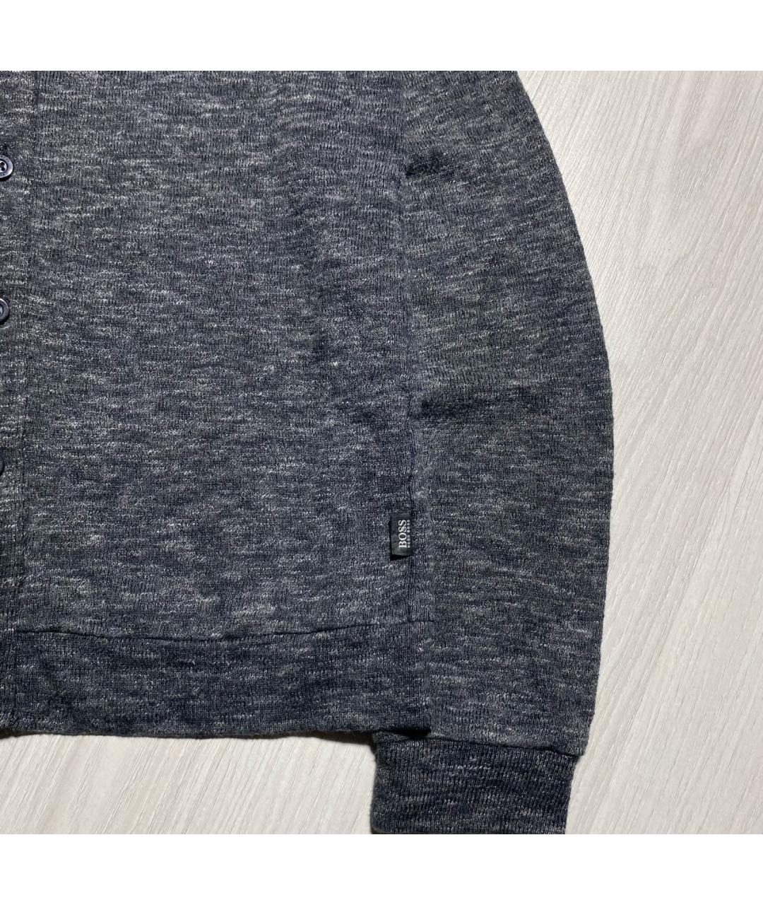 HUGO BOSS Антрацитовый хлопковый джемпер / свитер, фото 6