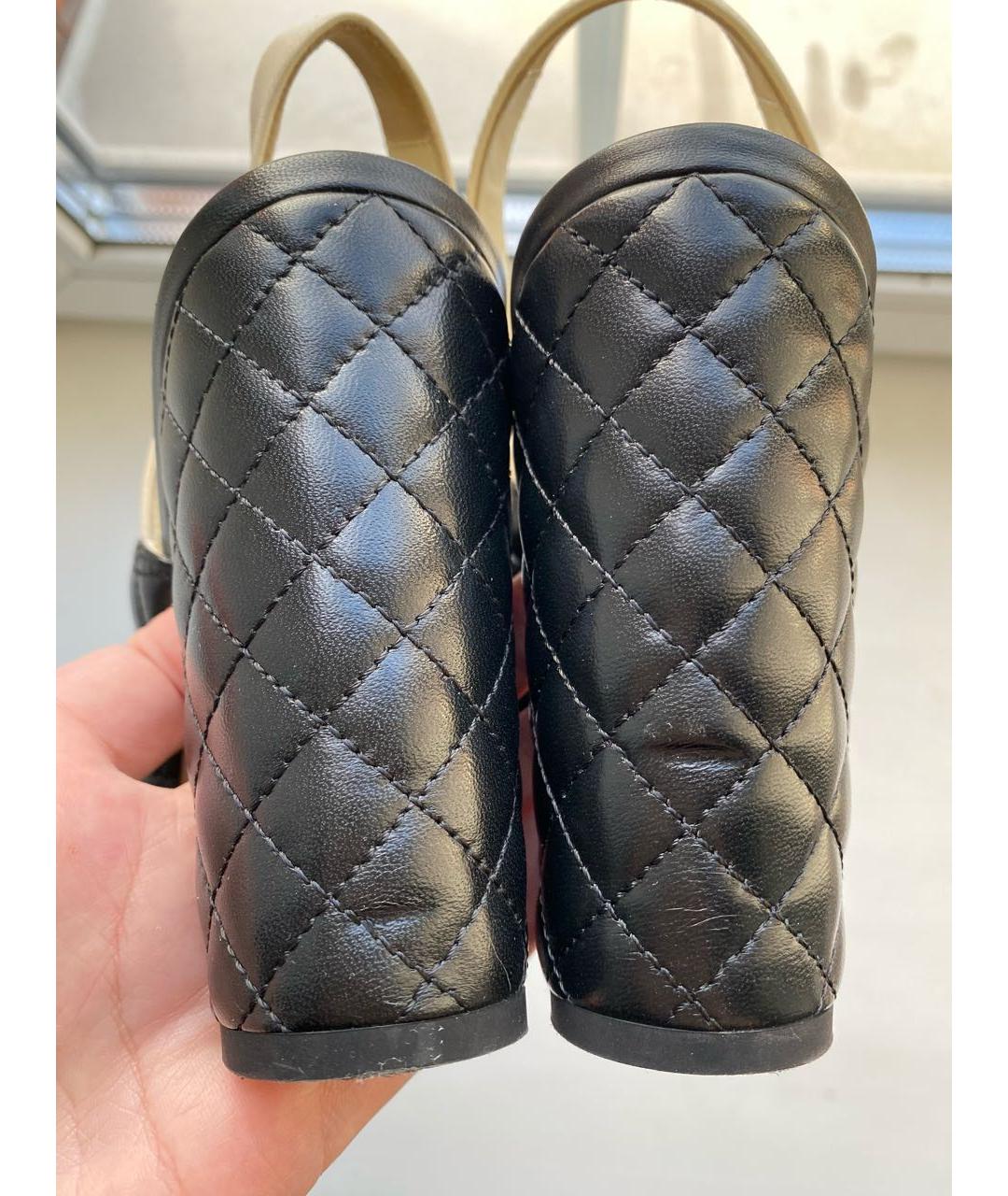 CHANEL Черные кожаные босоножки, фото 3