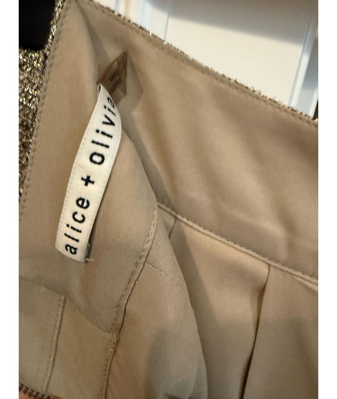 ALICE+OLIVIA Золотые хлопковые шорты, фото 3