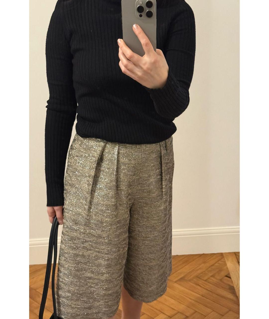 ALICE+OLIVIA Золотые хлопковые шорты, фото 5