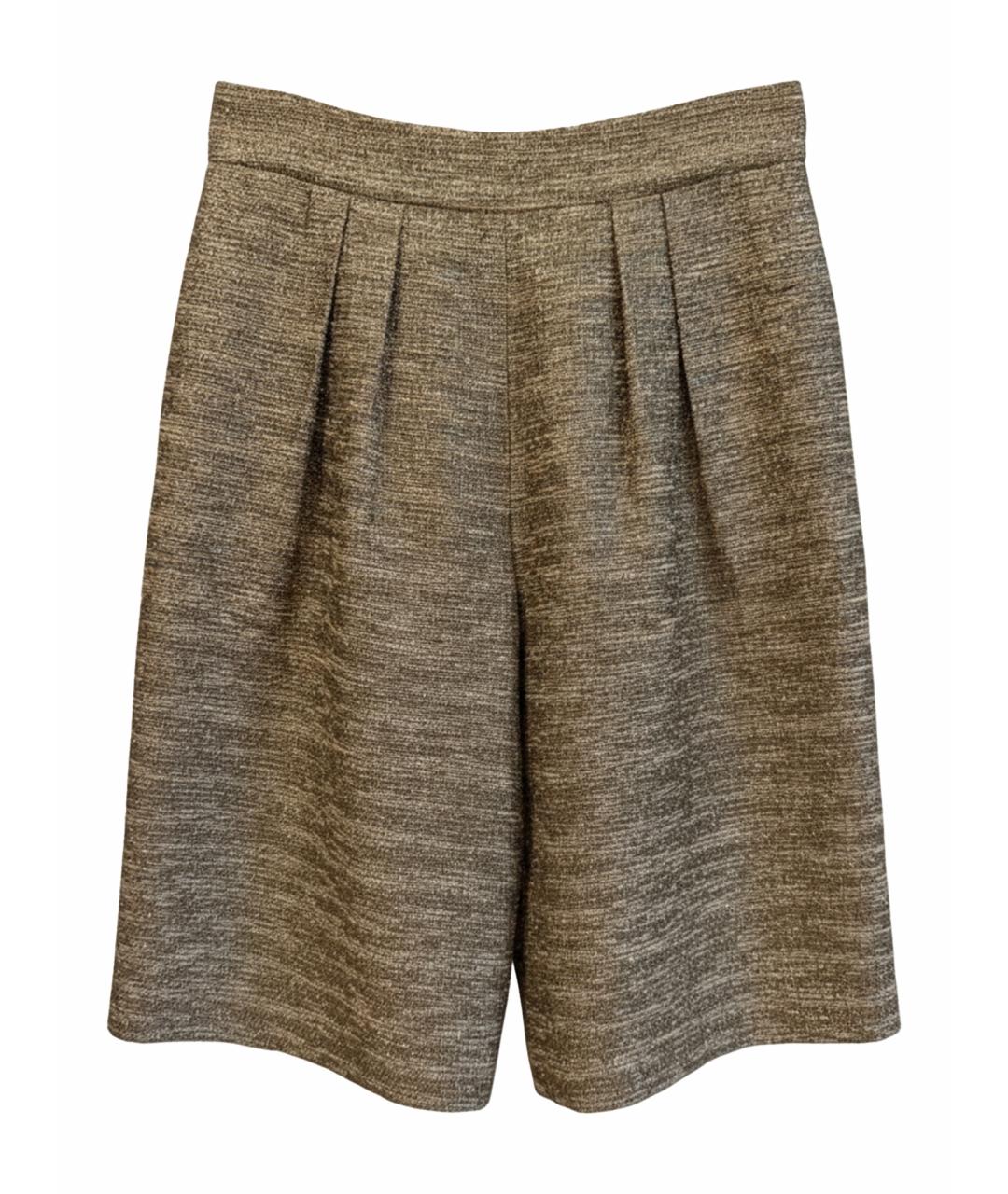 ALICE+OLIVIA Золотые хлопковые шорты, фото 1