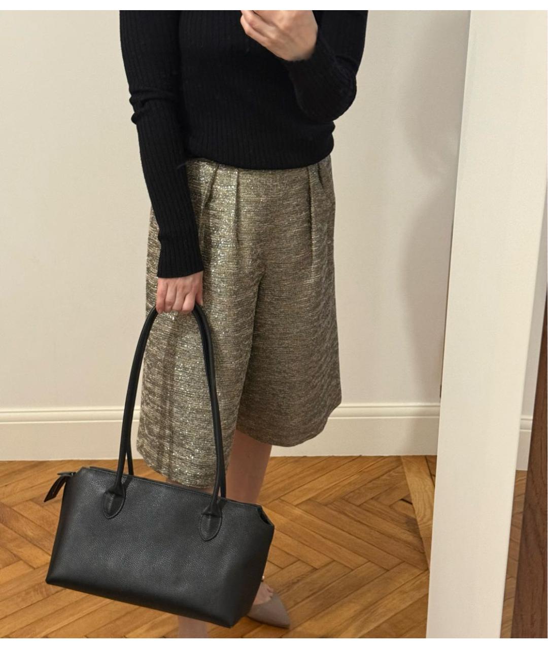 ALICE+OLIVIA Золотые хлопковые шорты, фото 6