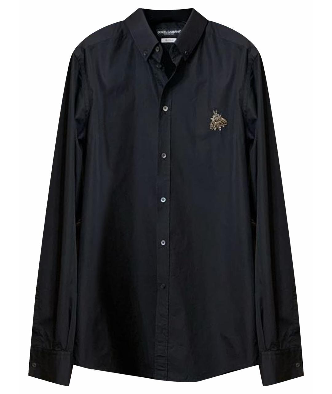 DOLCE&GABBANA Черная хлопковая классическая рубашка, фото 1