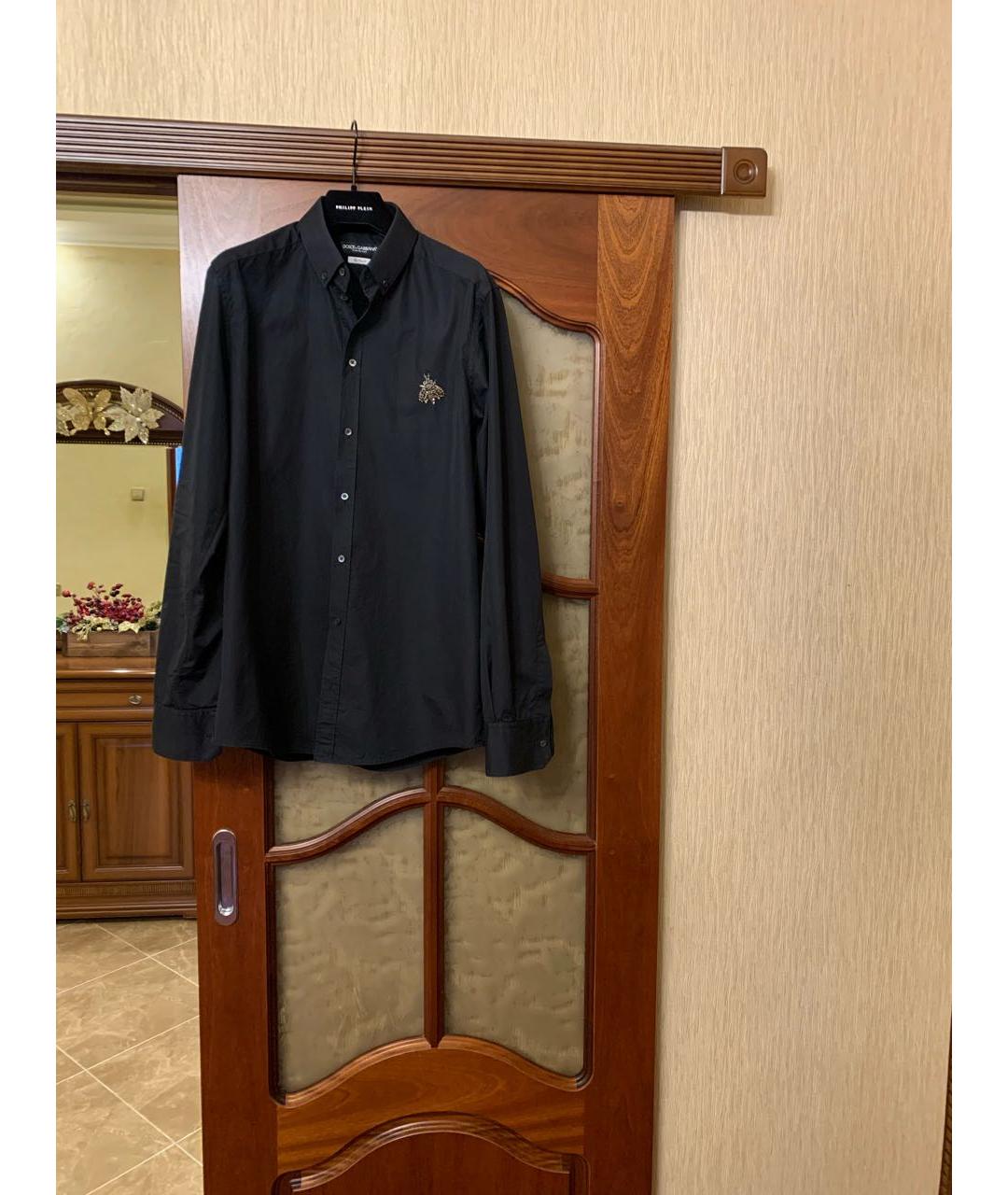 DOLCE&GABBANA Черная хлопковая классическая рубашка, фото 8