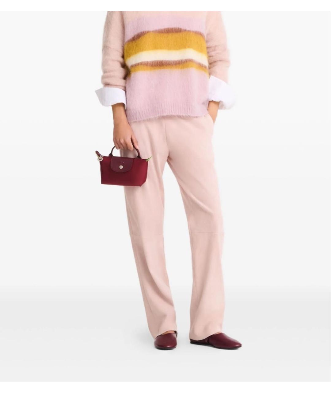 LONGCHAMP Бордовая тканевая сумка с короткими ручками, фото 4