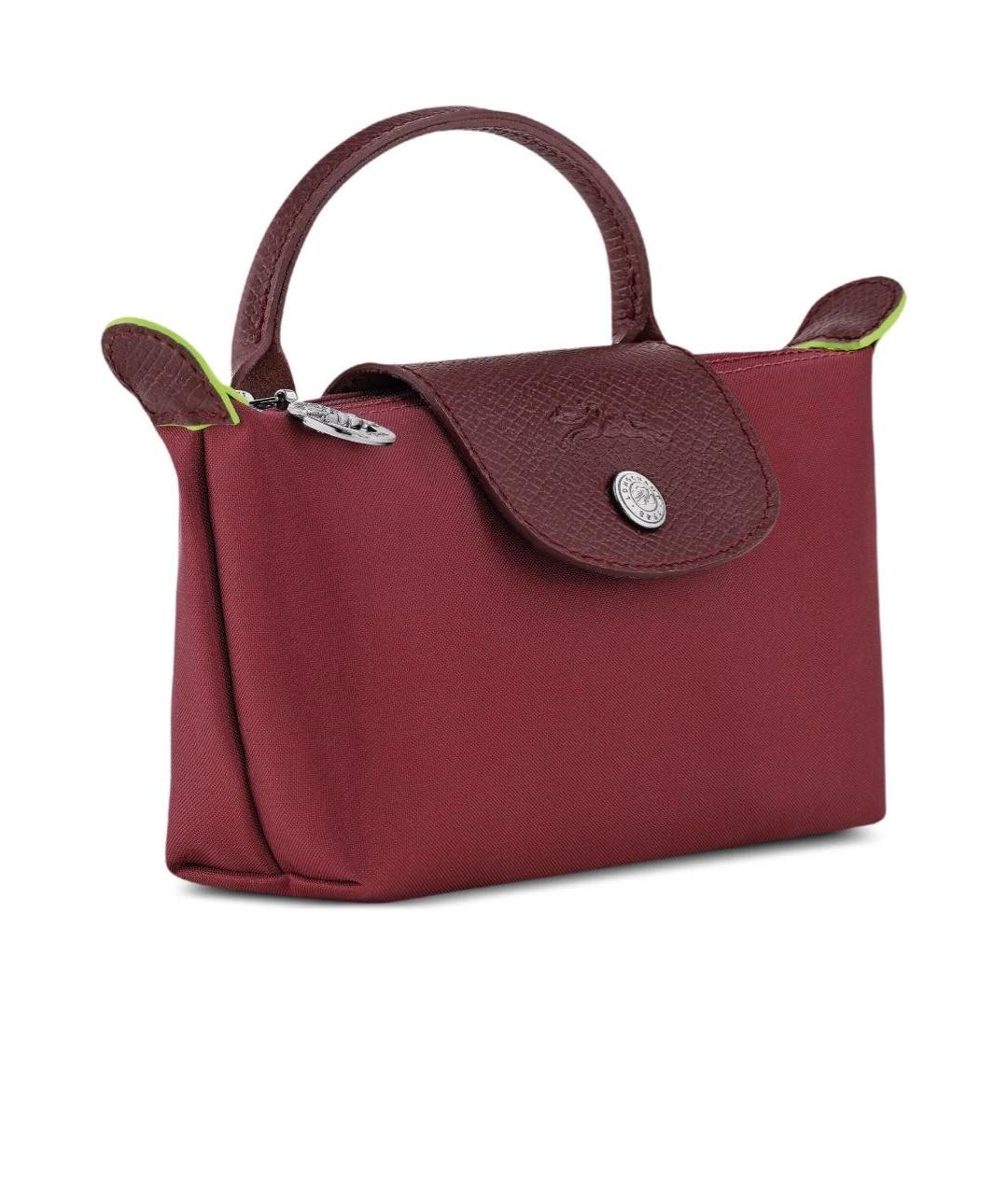 LONGCHAMP Бордовая тканевая сумка с короткими ручками, фото 2