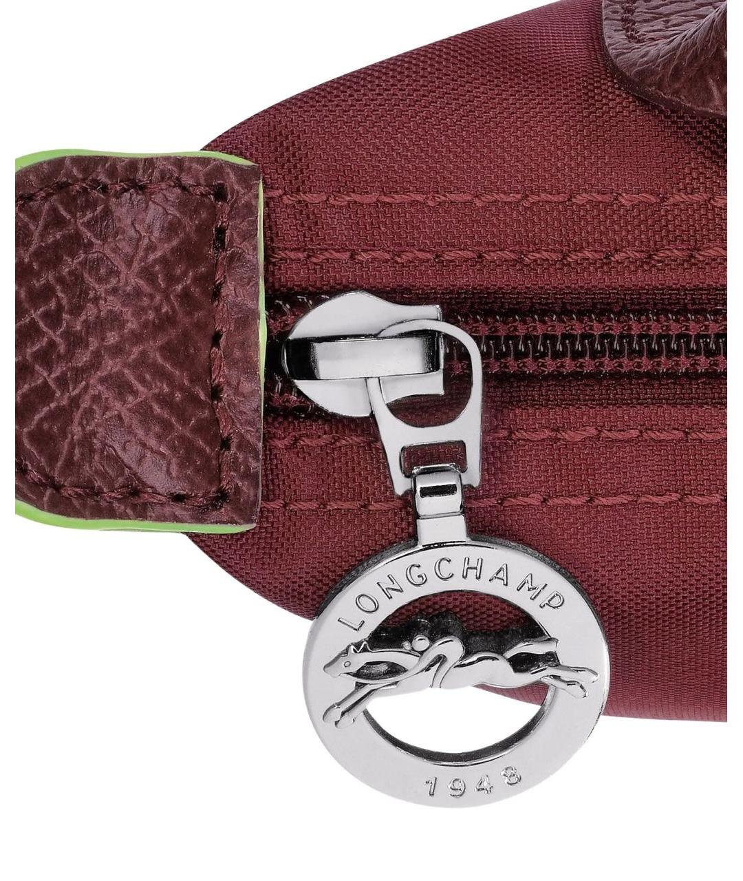 LONGCHAMP Бордовая тканевая сумка с короткими ручками, фото 3
