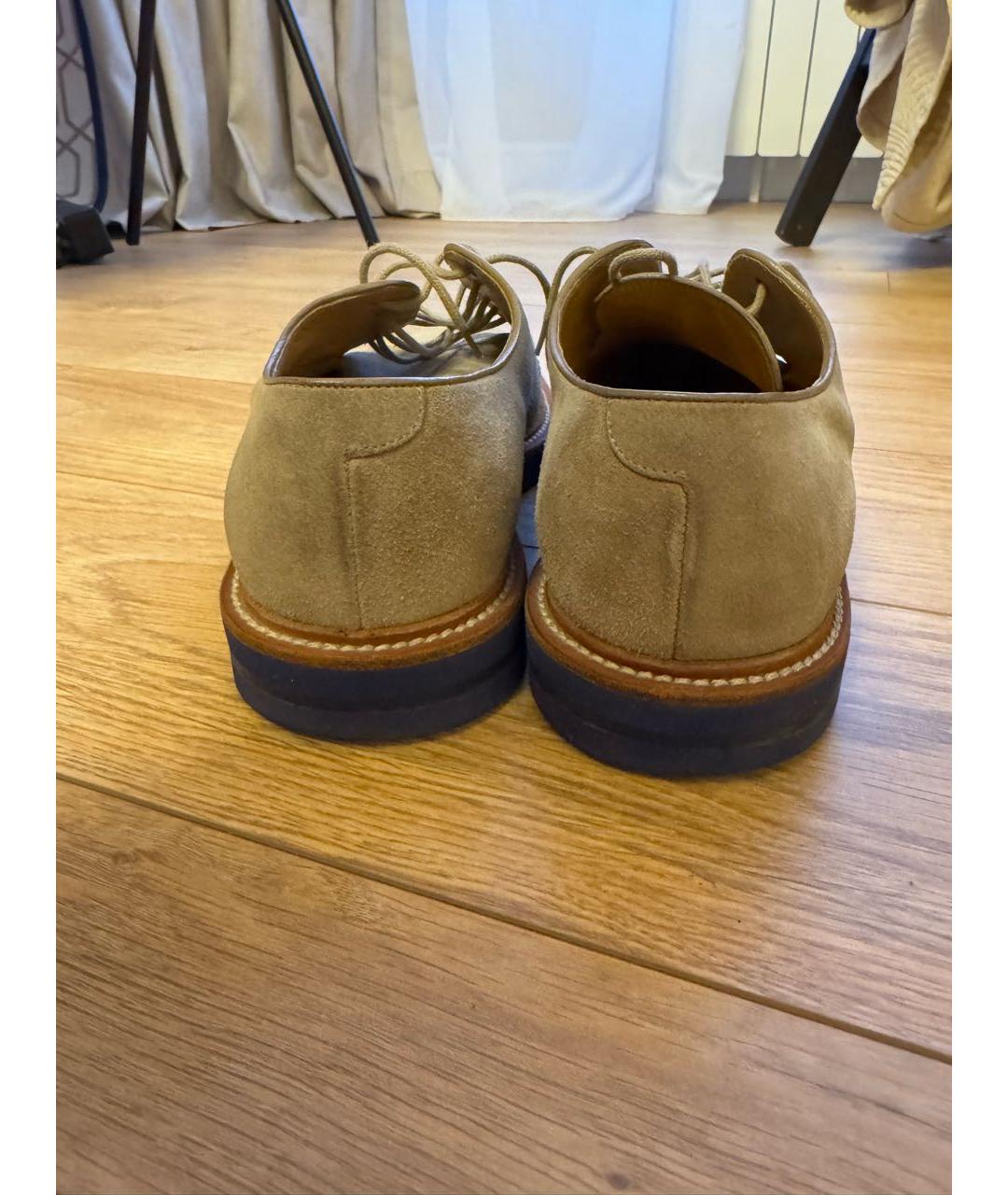 GUCCI Бежевые замшевые низкие ботинки, фото 4