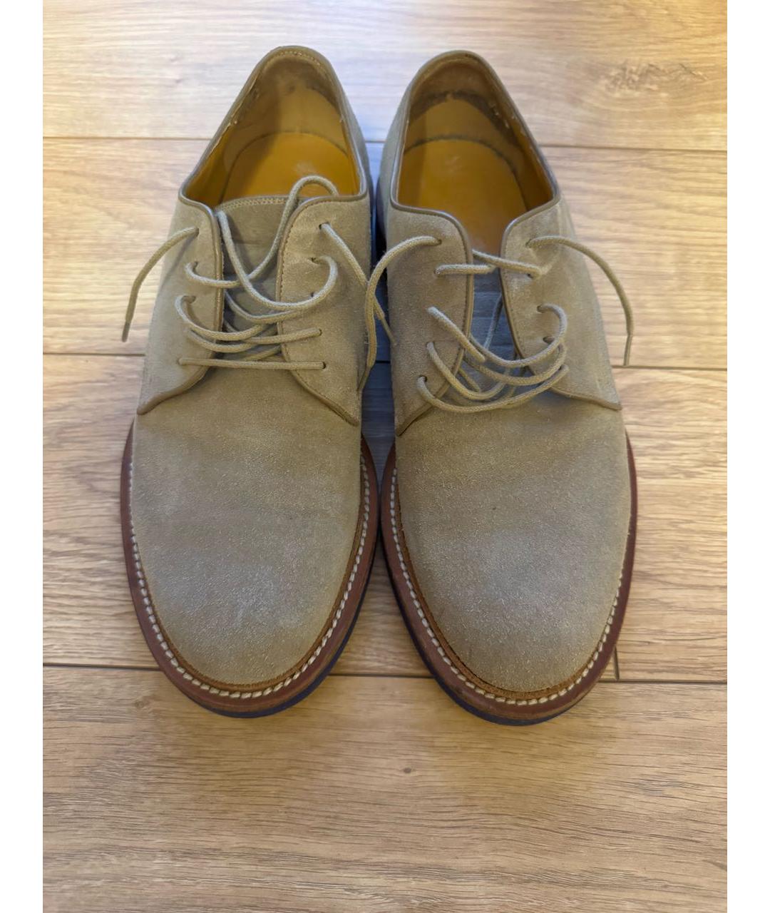 GUCCI Бежевые замшевые низкие ботинки, фото 2